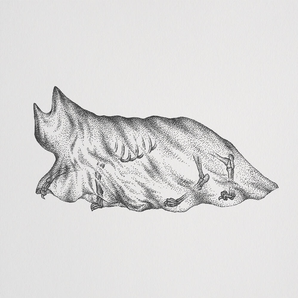 Ghost. Pen and ink.