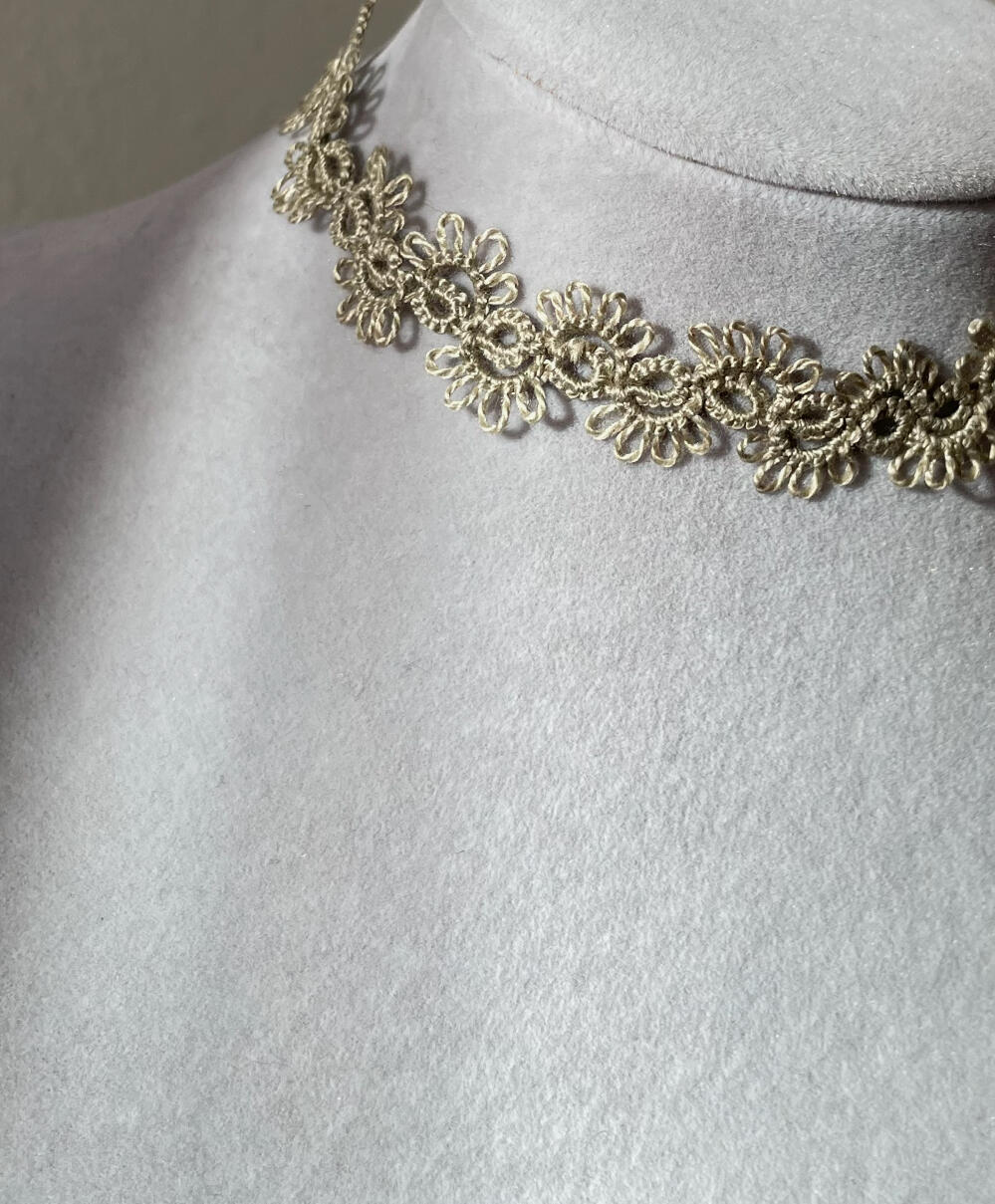 Tatting lace DMC cotton perle #642. 2025